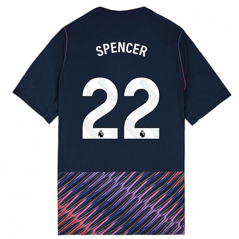 Danxen Homem Camisola Rebecca Spencer #22 Azul Real Branco Alternativa 2026/27 Camisa
