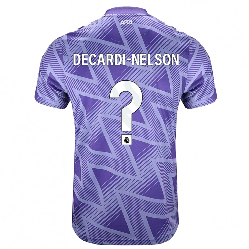 Danxen Homem Camisola Denzel Decardi-Nelson #0 Palevioletred Branco Alternativa 2026/27 Camisa