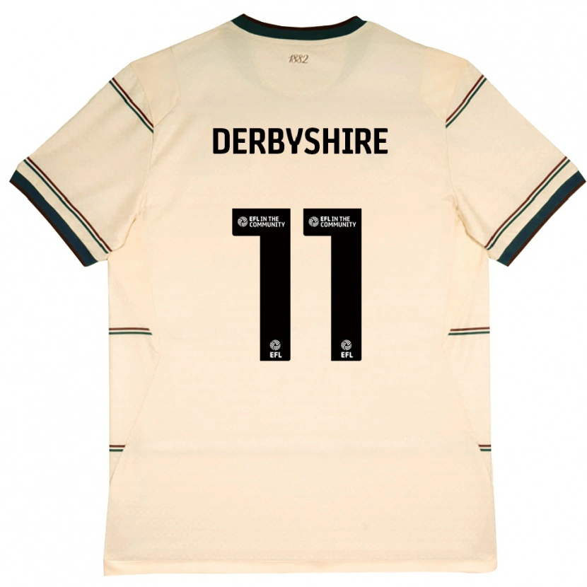 Danxen Homem Camisola Braidin Derbyshire #11 Beige Borgonha Alternativa 2026/27 Camisa