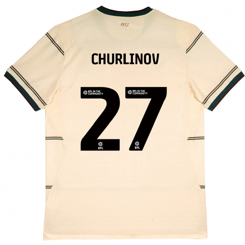 Danxen Homem Camisola Darko Churlinov #27 Beige Borgonha Alternativa 2026/27 Camisa