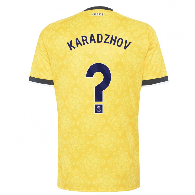 Danxen Homem Camisola Viktor Karadzhov #0 Amarelo Branco Preto Alternativa 2026/27 Camisa