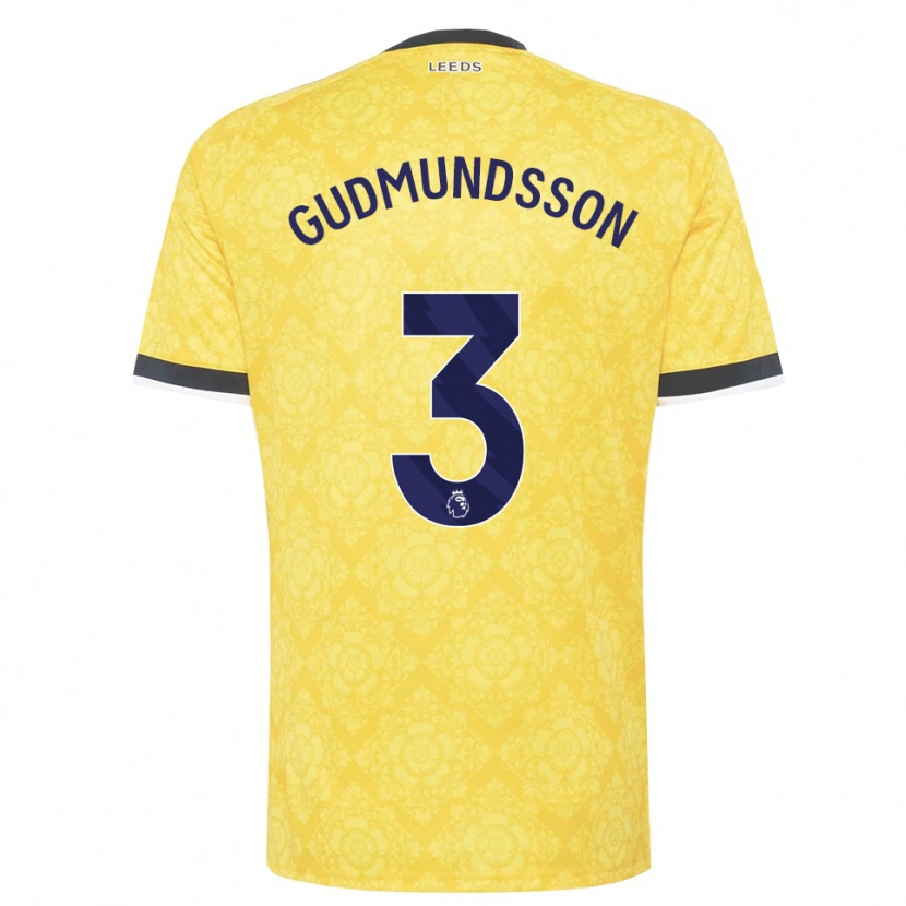 Danxen Homem Camisola Gabriel Gudmundsson #3 Amarelo Branco Preto Alternativa 2026/27 Camisa