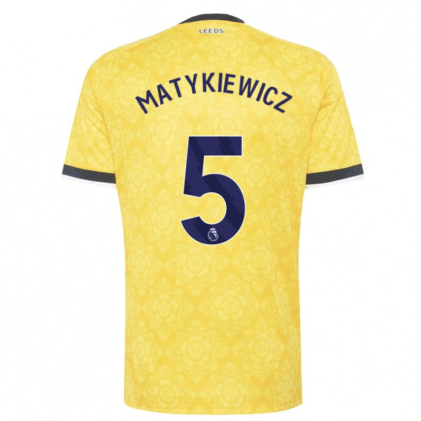 Danxen Homem Camisola Luke Matykiewicz #5 Amarelo Branco Preto Alternativa 2026/27 Camisa