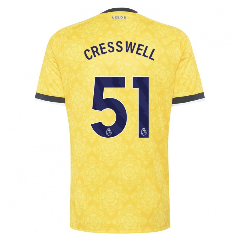 Danxen Homem Camisola Alfie Cresswell #51 Amarelo Branco Preto Alternativa 2026/27 Camisa