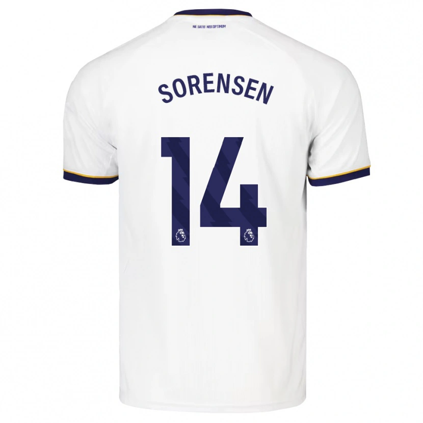 Danxen Homem Camisola Nicoline Sorensen #14 Midnightblue Branco Amarelo Alternativa 2026/27 Camisa