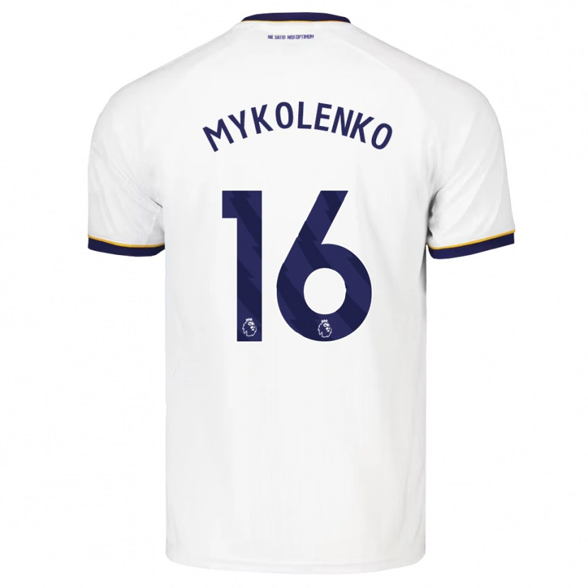 Danxen Homem Camisola Vitaliy Mykolenko #16 Midnightblue Branco Amarelo Alternativa 2026/27 Camisa