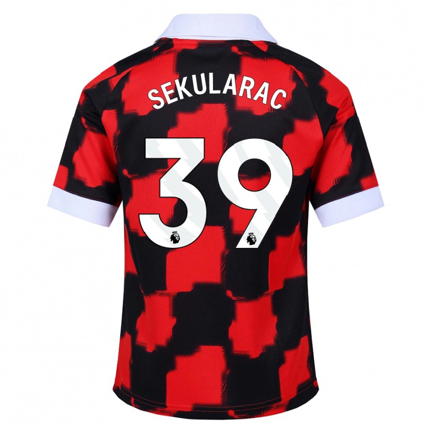 Danxen Homem Camisola Kristian Sekularac #39 Vermelho Branco Preto Alternativa 2026/27 Camisa