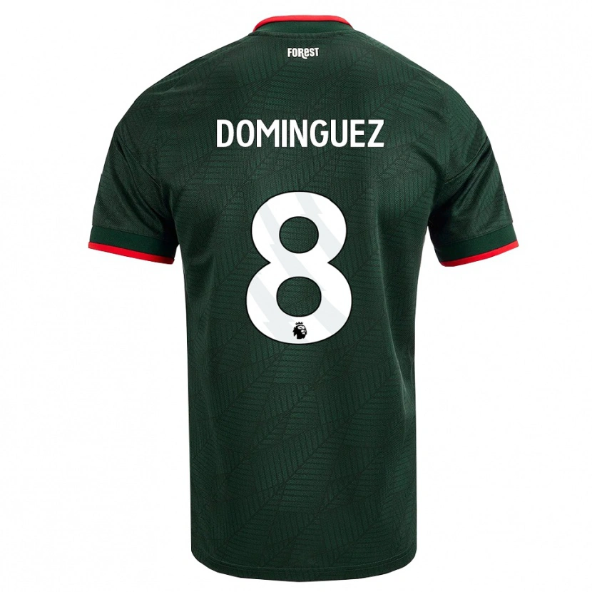 Danxen Homem Camisola Nicolás Domínguez #8 Verde Escuro Vermelho Alternativa 2026/27 Camisa