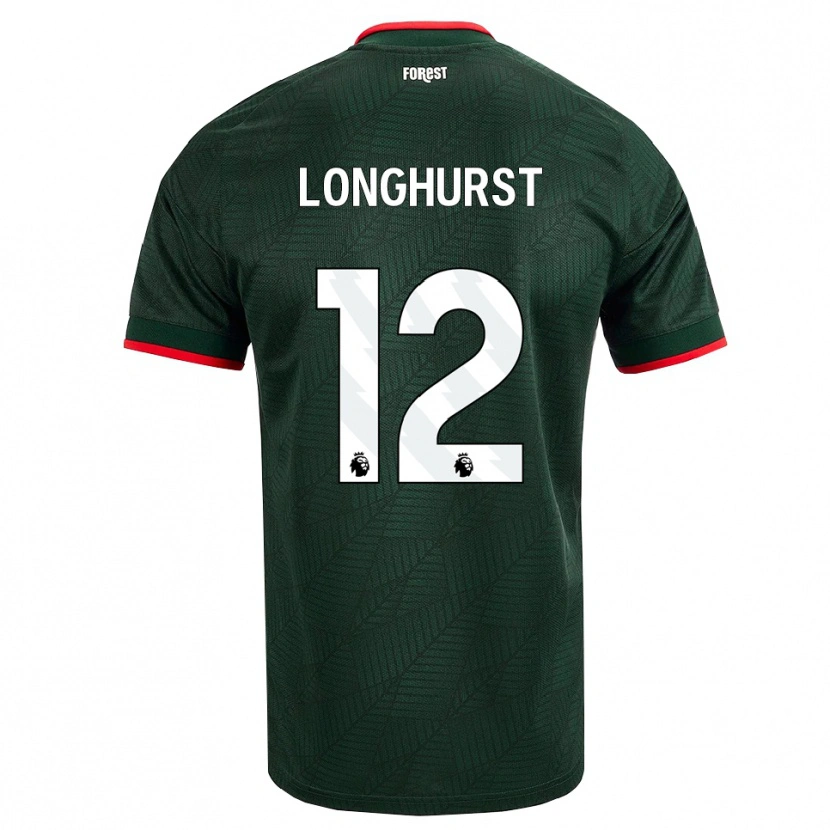 Danxen Homem Camisola Kate Longhurst #12 Verde Escuro Vermelho Alternativa 2026/27 Camisa