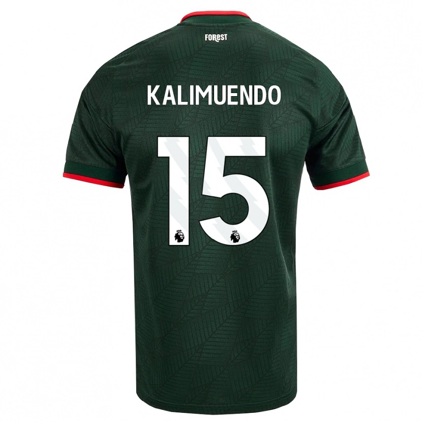 Danxen Homem Camisola Arnaud Kalimuendo #15 Verde Escuro Vermelho Alternativa 2026/27 Camisa