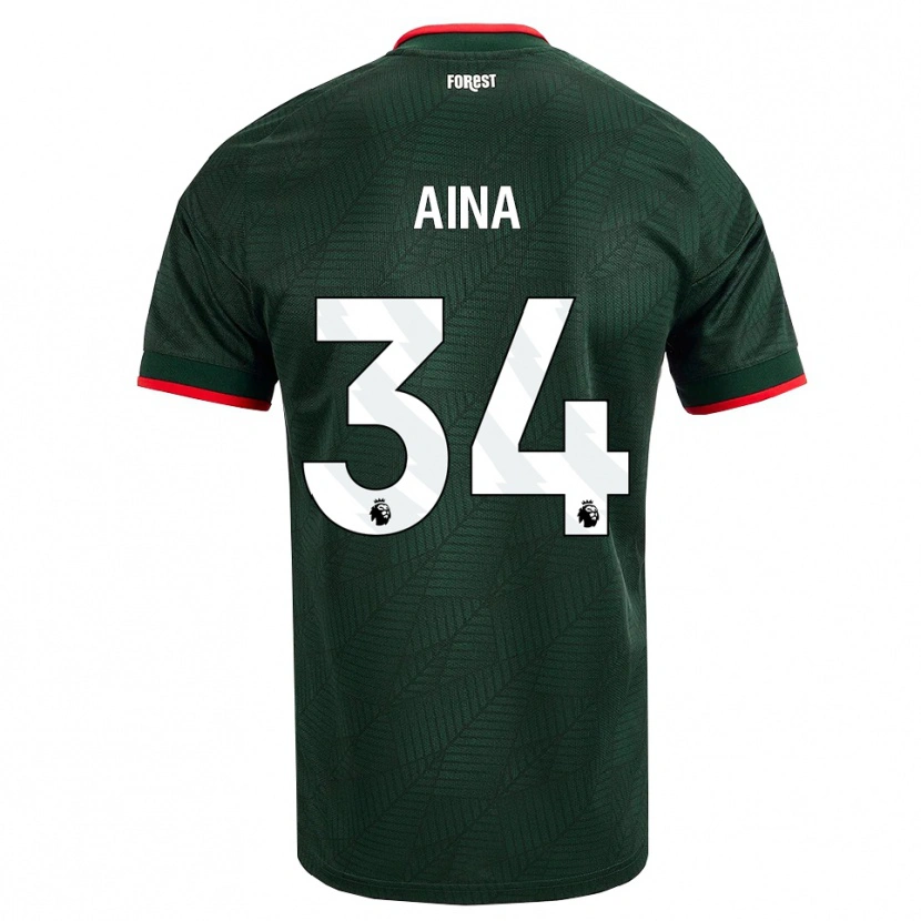 Danxen Homem Camisola Ola Aina #34 Verde Escuro Vermelho Alternativa 2026/27 Camisa