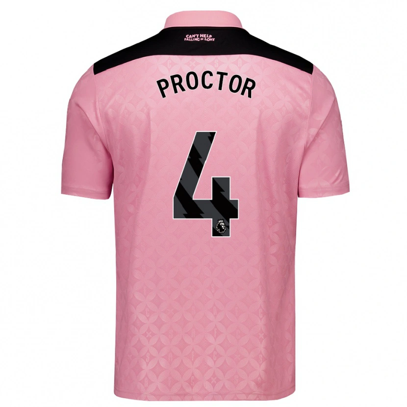 Danxen Homem Camisola Tom Proctor #4 Lightpink Preto Alternativa 2026/27 Camisa