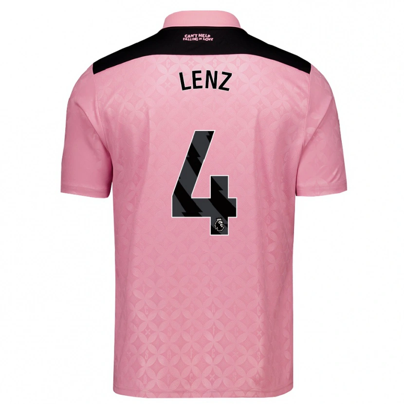 Danxen Homem Camisola Elias Lenz #4 Lightpink Preto Alternativa 2026/27 Camisa