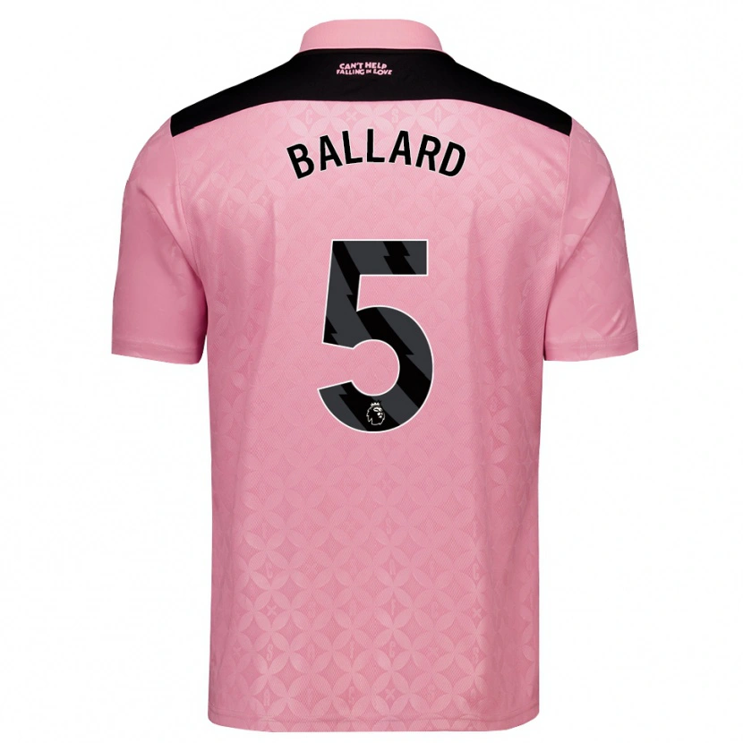 Danxen Homem Camisola Dan Ballard #5 Lightpink Preto Alternativa 2026/27 Camisa