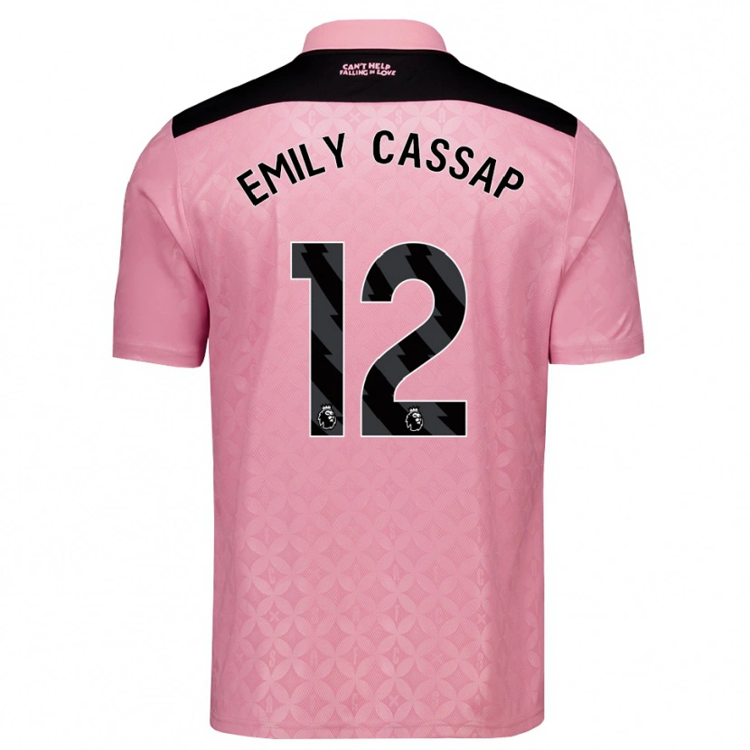 Danxen Homem Camisola Emily Cassap #12 Lightpink Preto Alternativa 2026/27 Camisa