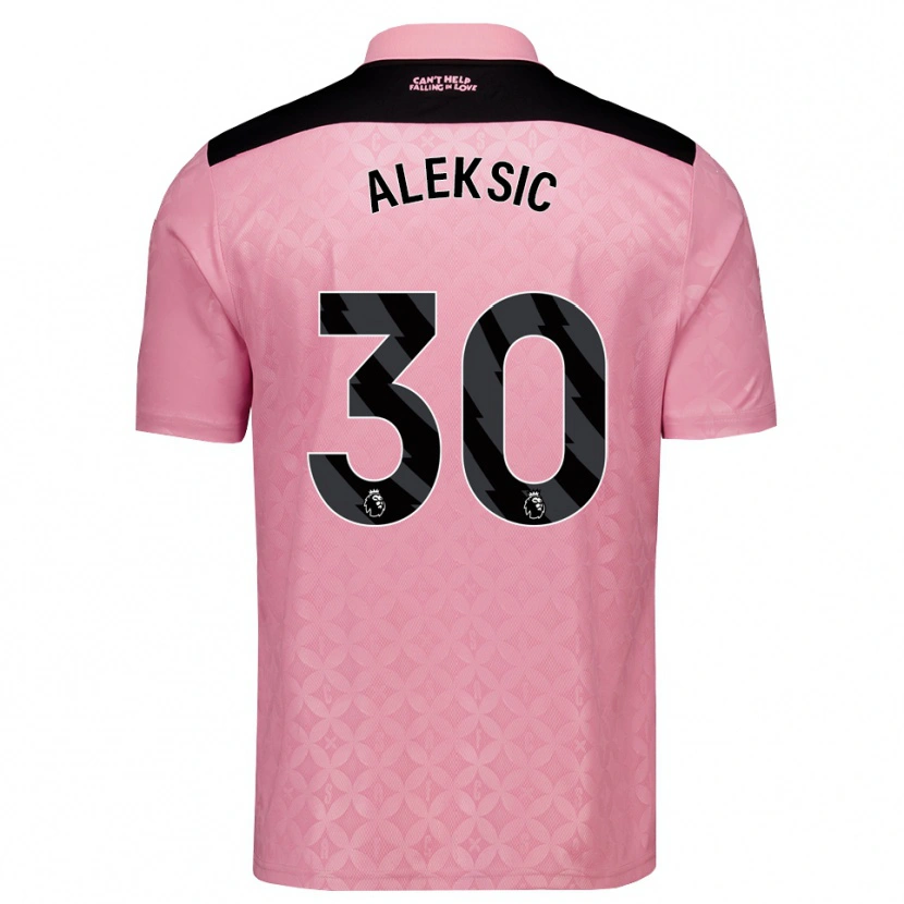 Danxen Homem Camisola Milan Aleksic #30 Lightpink Preto Alternativa 2026/27 Camisa