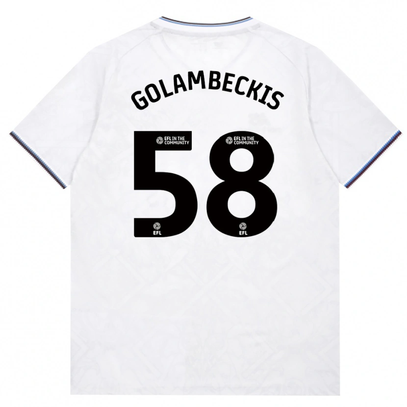 Danxen Homem Camisola Airidas Golambeckis #58 Borgonha Branco Alternativa 2026/27 Camisa