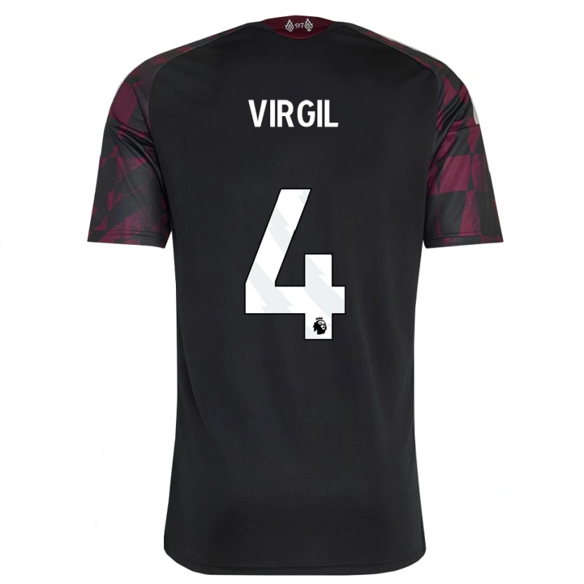 Danxen Homem Camisola Virgil Van Dijk #4 Preto Branco Roxo Terceiro 2026/27 Camisa