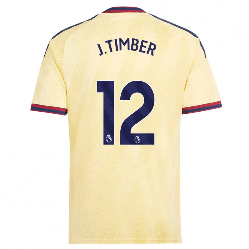 Danxen Homem Camisola Jurriën Timber #12 Amarelo Claro Midnightblue Terceiro 2026/27 Camisa