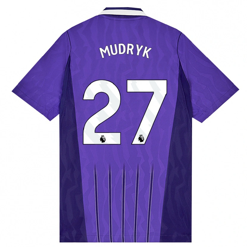 Danxen Homem Camisola Mykhaylo Mudryk #27 Roxo Branco Terceiro 2026/27 Camisa