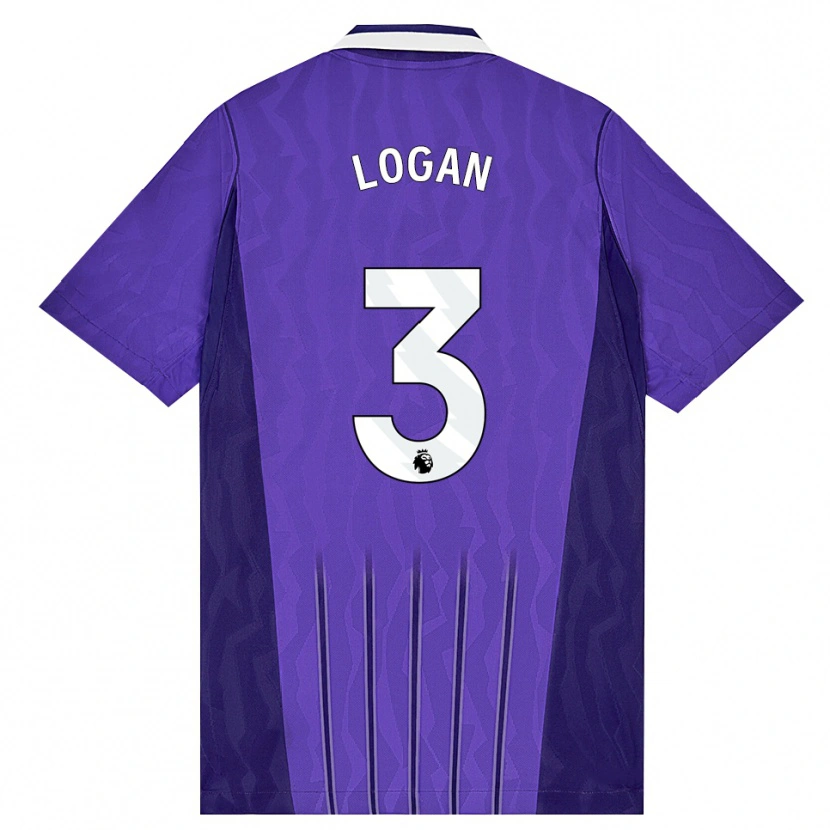 Danxen Homem Camisola Calum Logan #3 Roxo Branco Terceiro 2026/27 Camisa