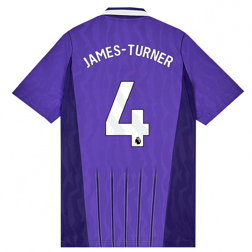 Danxen Homem Camisola Amy James-Turner #4 Roxo Branco Terceiro 2026/27 Camisa