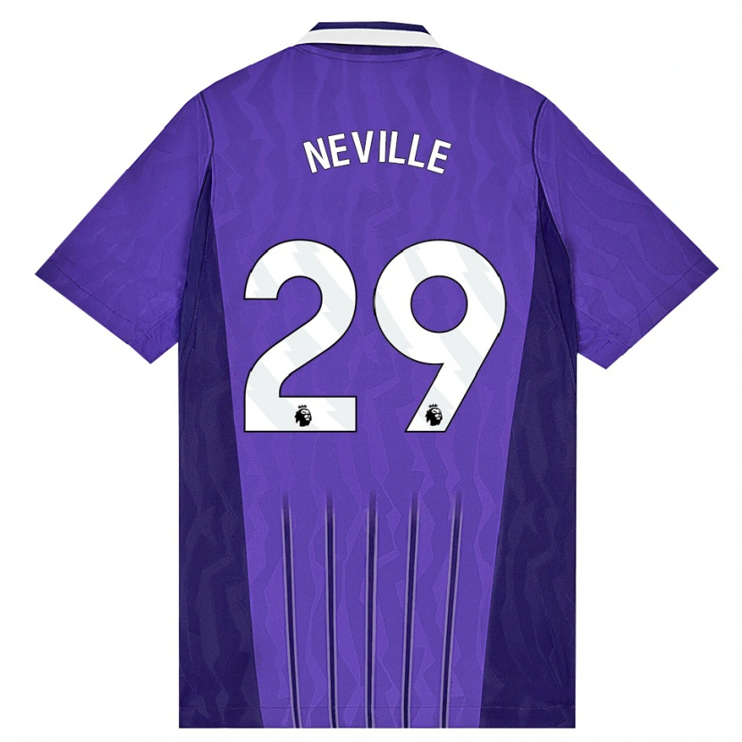 Danxen Homem Camisola Ashleigh Neville #29 Roxo Branco Terceiro 2026/27 Camisa