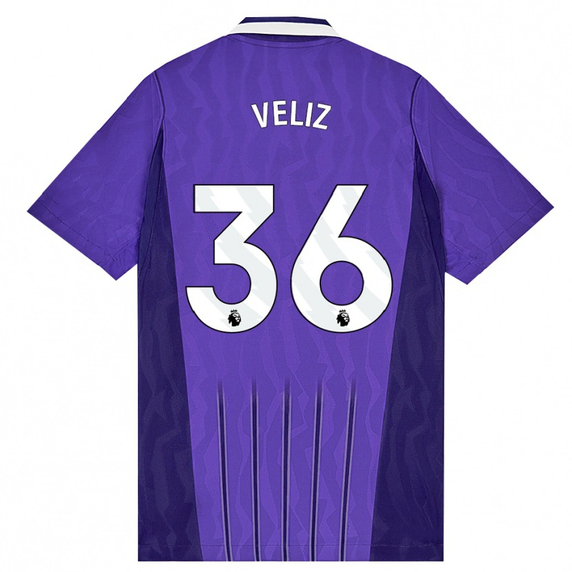 Danxen Homem Camisola Alejo Véliz #36 Roxo Branco Terceiro 2026/27 Camisa