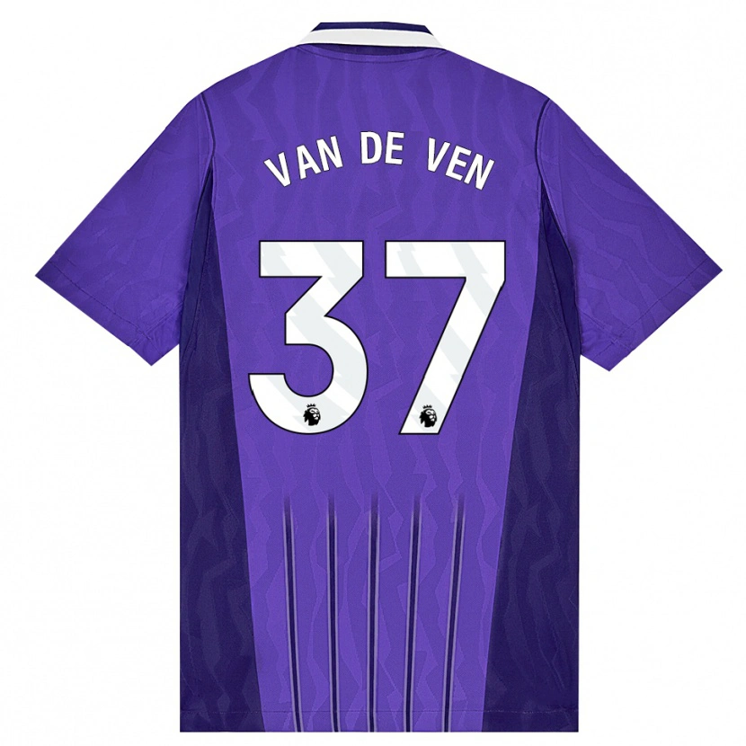 Danxen Homem Camisola Micky Van De Ven #37 Roxo Branco Terceiro 2026/27 Camisa