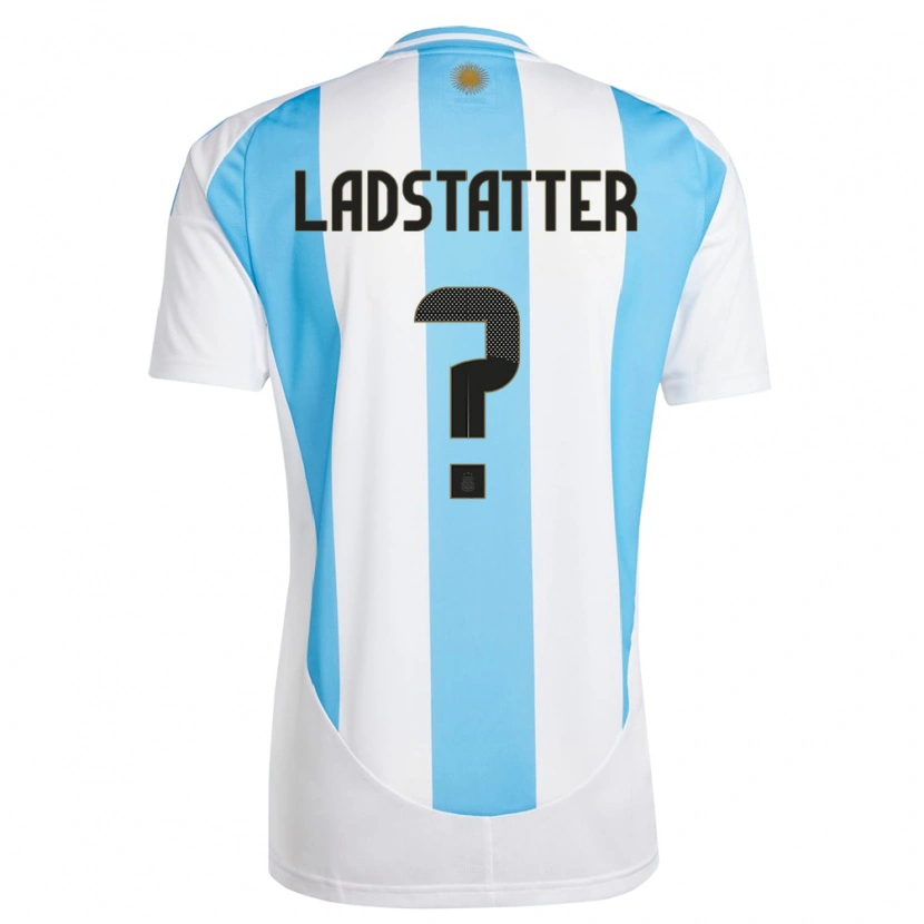 Danxen Criança Camisola Argentina Agustín Ladstatter #0 Branco Azul Principal 24-26 Camisa