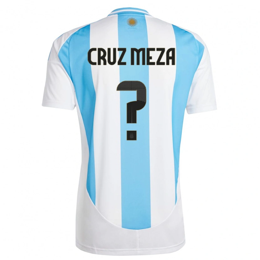 Danxen Criança Camisola Argentina Juan Cruz Meza #0 Branco Azul Principal 24-26 Camisa