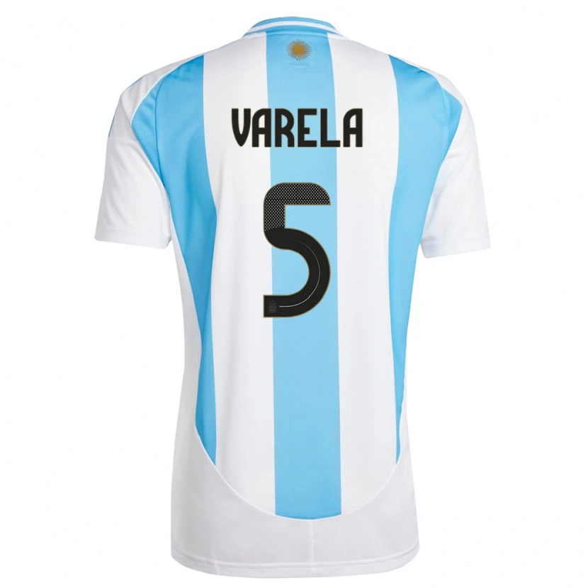 Danxen Criança Camisola Argentina Alan Varela #5 Branco Azul Principal 24-26 Camisa