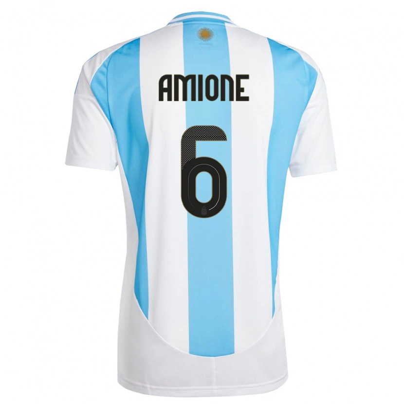 Danxen Criança Camisola Argentina Bruno Amione #6 Branco Azul Principal 24-26 Camisa