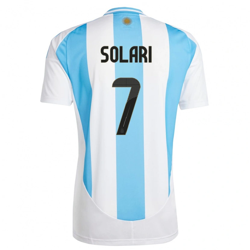 Danxen Criança Camisola Argentina Pablo Solari #7 Branco Azul Principal 24-26 Camisa