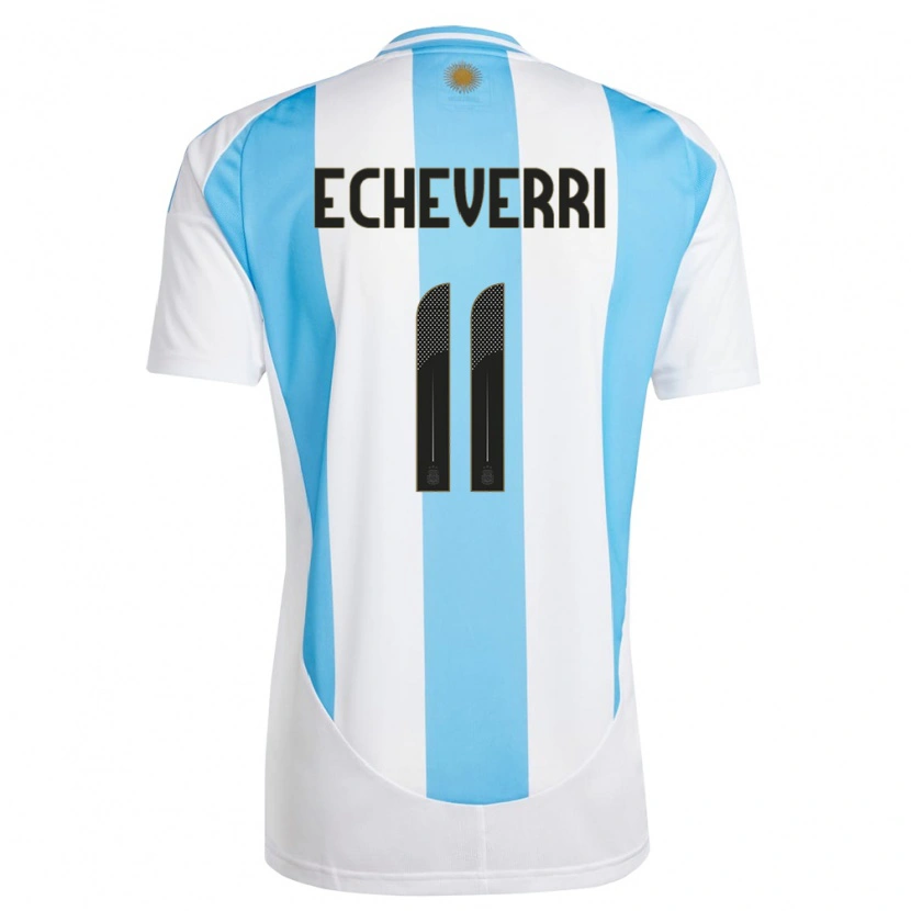 Danxen Criança Camisola Argentina Claudio Echeverri #11 Branco Azul Principal 24-26 Camisa