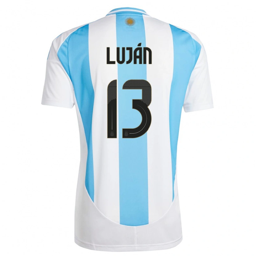 Danxen Criança Camisola Argentina Gonzalo Luján #13 Branco Azul Principal 24-26 Camisa