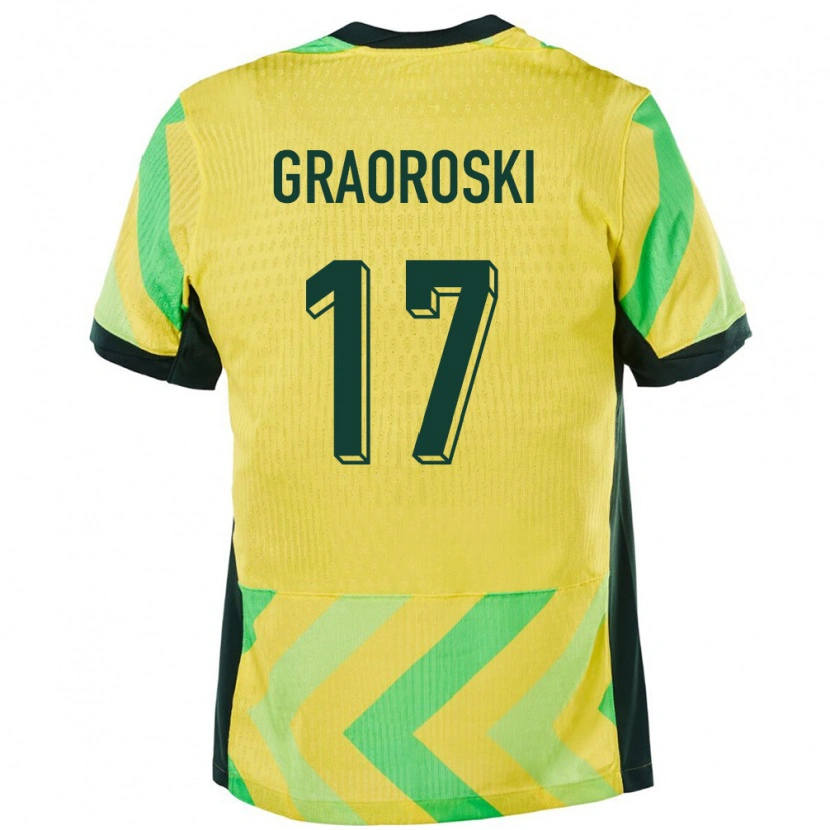 Danxen Criança Camisola Austrália Jordan Graoroski #17 Dourado Principal 24-26 Camisa