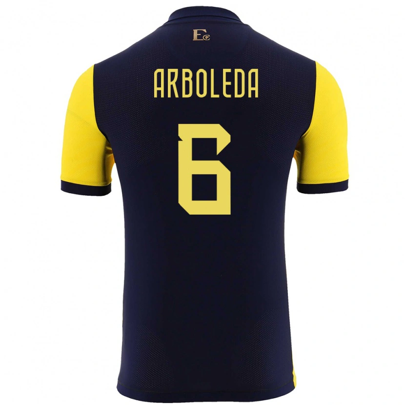 Danxen Criança Camisola Equador Edu Arboleda #6 Amarelo Principal 24-26 Camisa