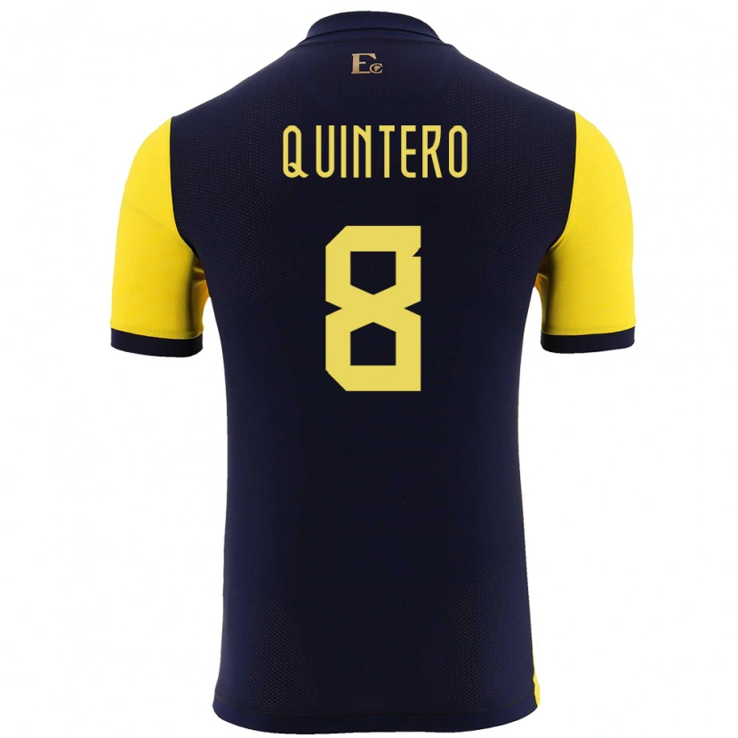 Danxen Criança Camisola Equador Hólger Quintero #8 Amarelo Principal 24-26 Camisa