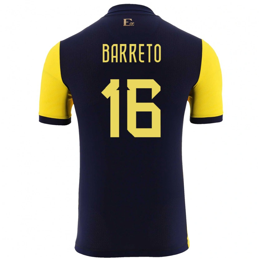 Danxen Criança Camisola Equador Andry Barreto #16 Amarelo Principal 24-26 Camisa