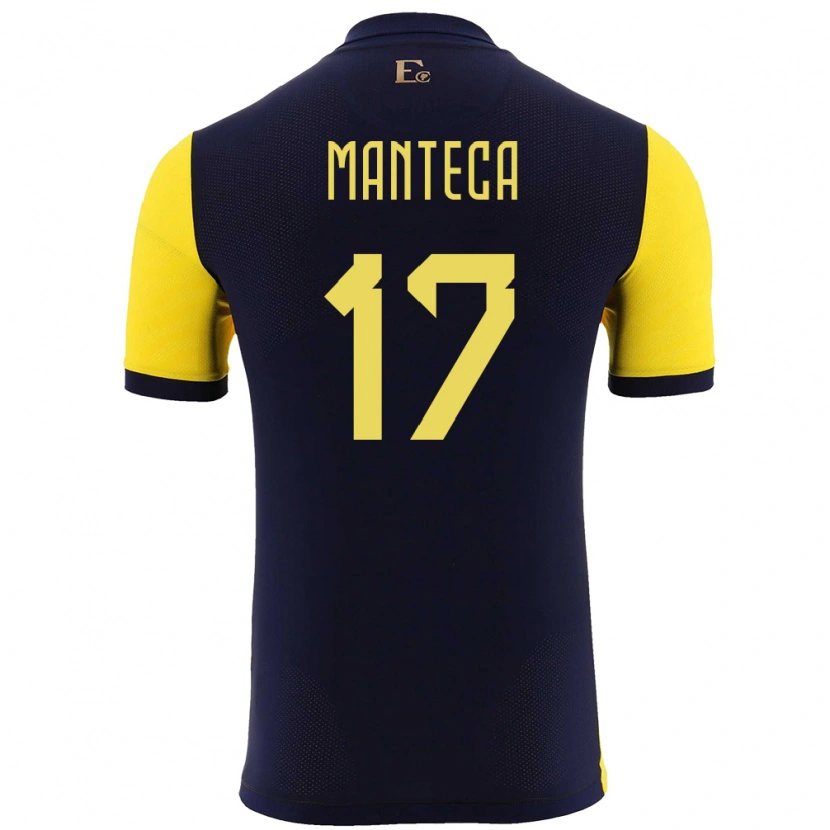 Danxen Criança Camisola Equador Demcy Manteca #17 Amarelo Principal 24-26 Camisa