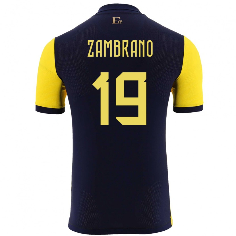 Danxen Criança Camisola Equador Cristhoper Zambrano #19 Amarelo Principal 24-26 Camisa