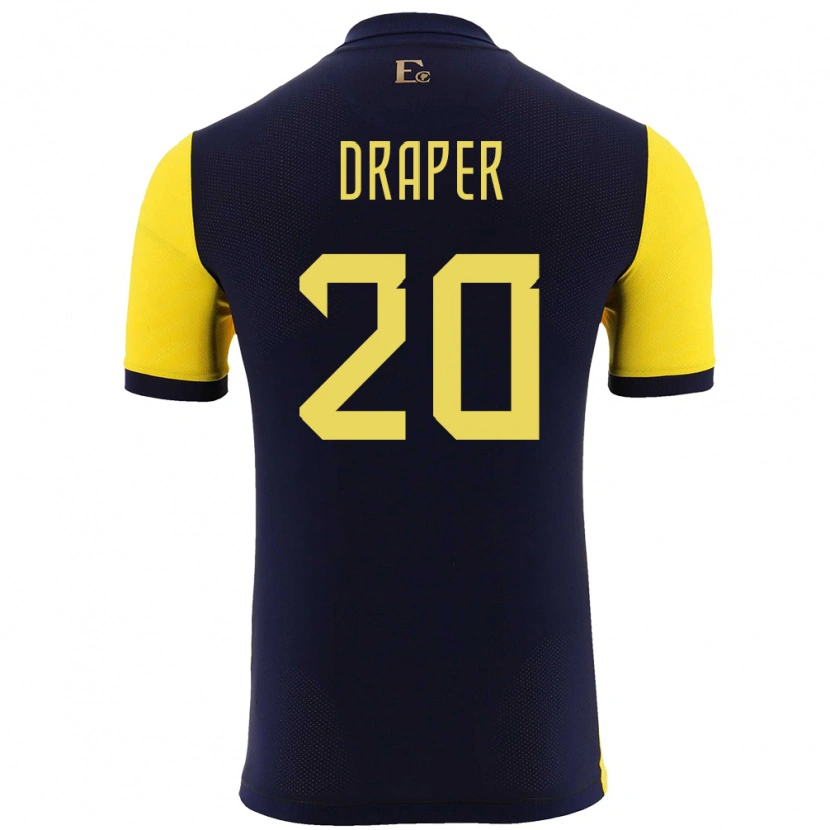 Danxen Criança Camisola Equador Andrew Draper #20 Amarelo Principal 24-26 Camisa