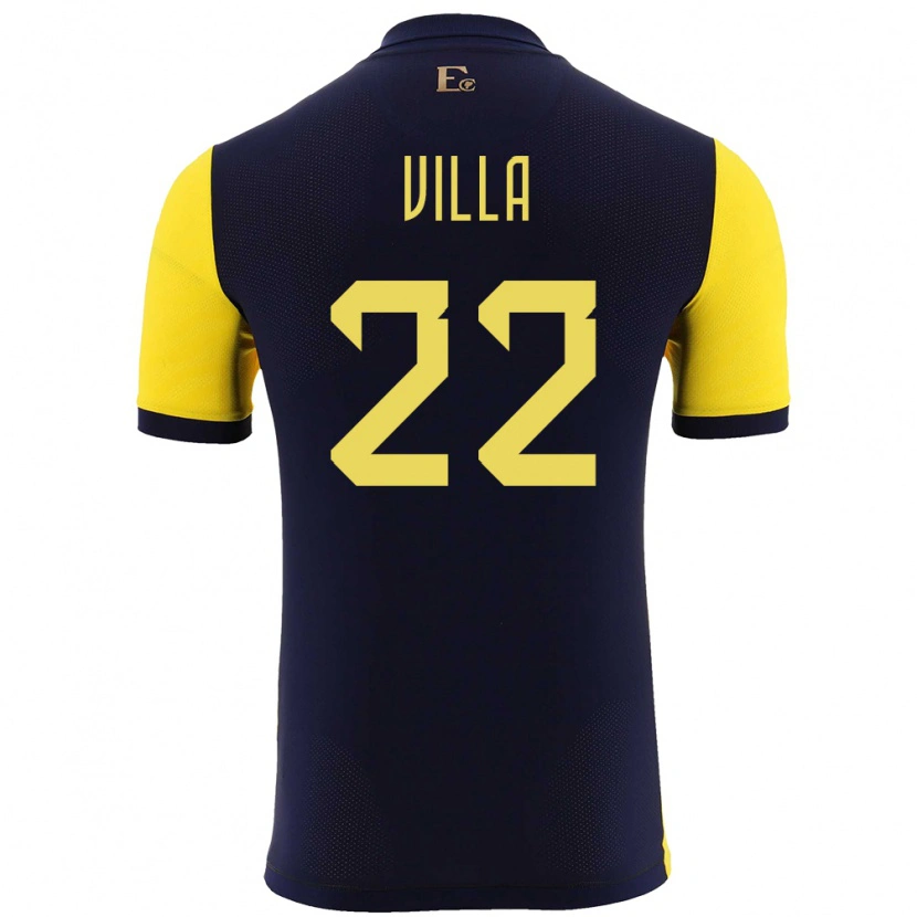 Danxen Criança Camisola Equador Alexis Villa #22 Amarelo Principal 24-26 Camisa