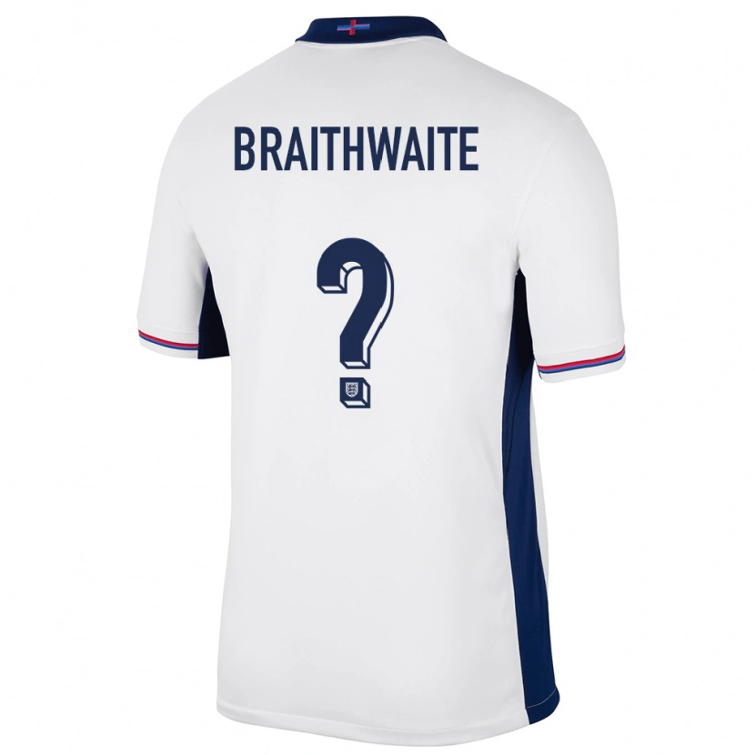 Danxen Criança Camisola Inglaterra Kaden Braithwaite #0 Branco Principal 24-26 Camisa
