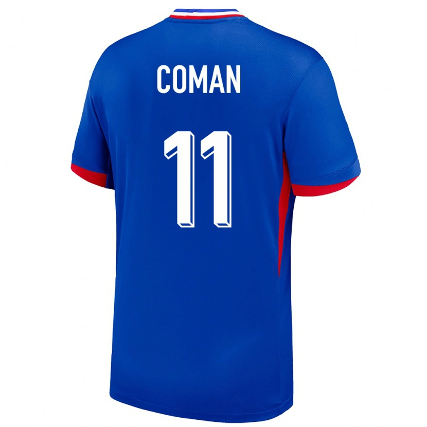 Danxen Criança Camisola França Kingsley Coman #11 Azul Principal 24-26 Camisa