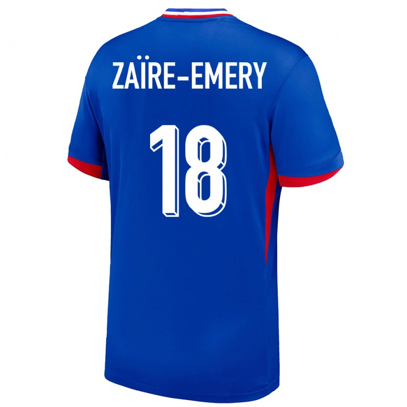 Danxen Criança Camisola França Warren Zaïre-Emery #18 Azul Principal 24-26 Camisa