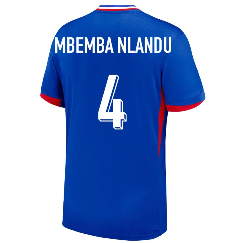 Danxen Criança Camisola França Emmanuel Mbemba Nlandu #4 Azul Principal 24-26 Camisa