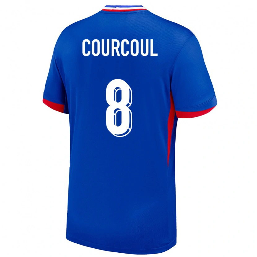 Danxen Criança Camisola França Marius Courcoul #8 Azul Principal 24-26 Camisa