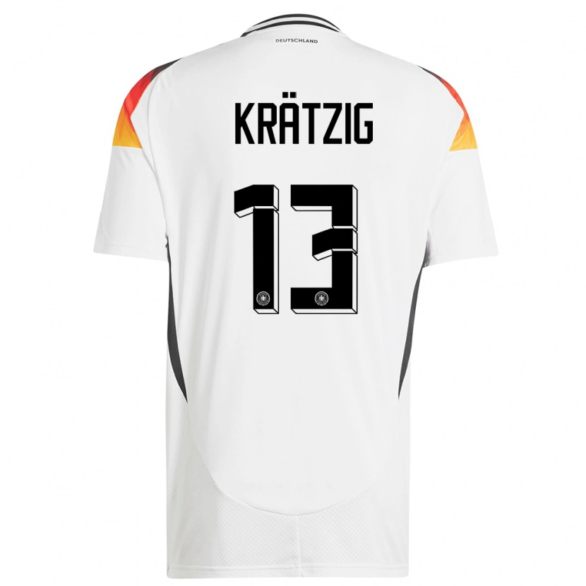 Danxen Criança Camisola Alemanha Frans Krätzig #13 Branco Principal 24-26 Camisa